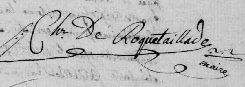 Signature chevalier de roquetaillade
